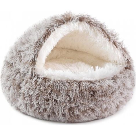 Lit pour chat, ressentie, Demi-sachet rond chaud, couleur curry (1/5)