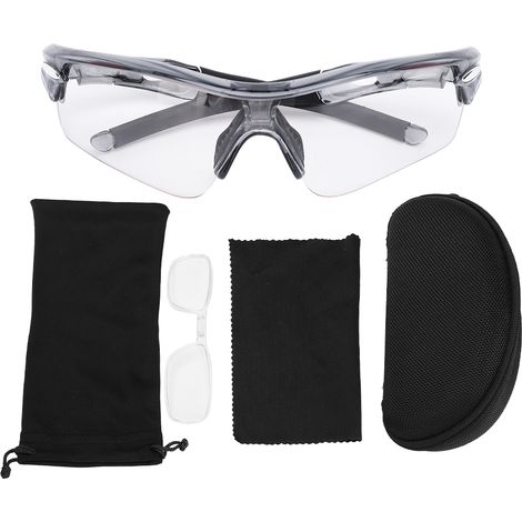 Lunettes de sport vélo anti-UV grises - Protection contre la poussière pour cyclisme extérieur (1/5)