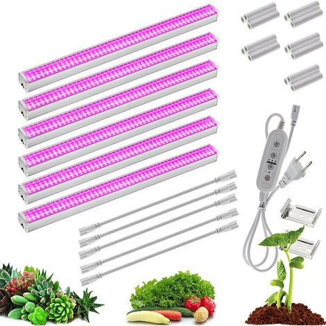 Lampe Croissance LED Full Spectrum 6PCS Rose – Lampe de Plante pour Plantes, Légumes et Fleurs (1/5)