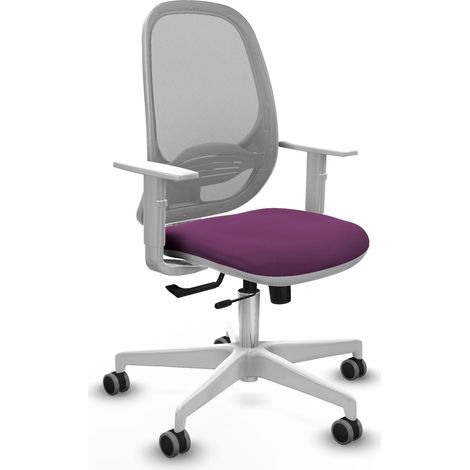 Chaise de bureau piqueras y crespo Cilanco cuir synthétique gris blanc (1/2)