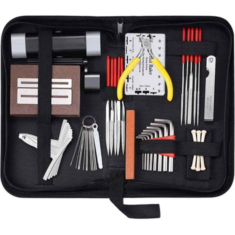 Kit De Maintenance Pour Guitare - 45 Pièces Avec Sac De Transport - Outil D'enroulement De Cordes Et Règle D'action - Pour Guitare Acoustique Électrique Basse Ukulélé Banjo - Lot Complet