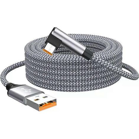 Câble de charge rapide USB Type C 2 m, 3 m, 5 m et 8 m pour caméra VR Samsung, Xiaomi, Oppo et OnePlus - Gris (1/5)