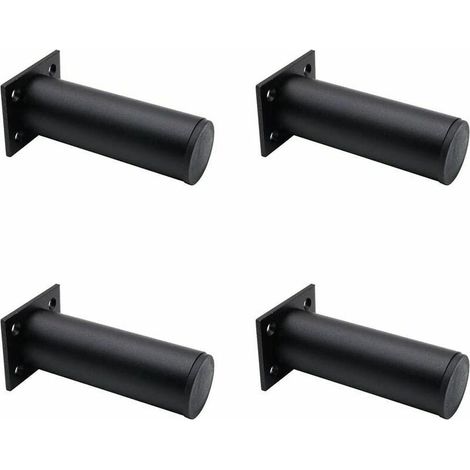 Ensemble de 4 pieds de meubles réglables noir mat , en alliage d'aluminium 38x120 mm, pieds de meuble TV pour table basse d'armoire, pied de support pour canapé de meuble (1/4)