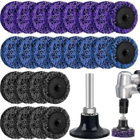 Discos de lijado CSD de 24 piezas, discos de limpieza de nailon para amoladora angular, 50 x 15 mm, para eliminar óxido o pulir (3 colores)