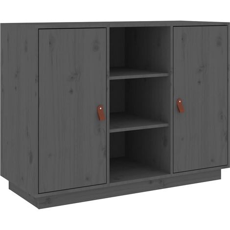 Maison Exclusive - Credenza Grigia 100x40x75 cm in Legno Massello di Pino