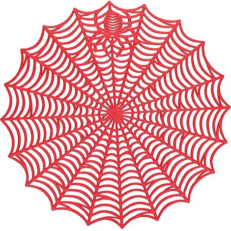 Tapis De Table Halloween - Tapis En Plastique Forme Toile D Araignee - Imperméable Résistant À La Chaleur Et Aux Graisses - Pour Cuisine Bureau Et Fêtes - 38 X 38 Cm - 1 Pièce (1/5)