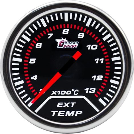 Universelle Voiture Jauge de Température Gaz d'échappement 2 Pouces 52mm Température échappement Essence Jauge Gaz Température Pointeur Manometre Blanc Lumière Indicateur Fumée (1/5)