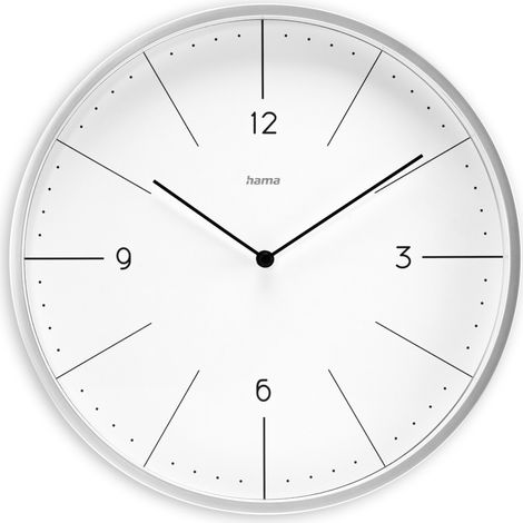 HORLOGE MURALE ''SARDAIGNE'', SILENCIEUSE, ANALOGIQUE, Ø 30 CM, GRISE HAMA (1/2)