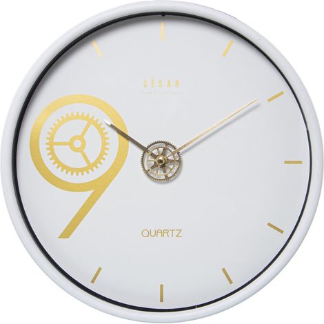 Horloge minimaliste blanche secondes continues 25.5 cm (1/2)