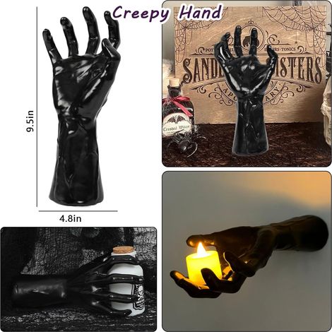 Décoration Halloween Main de Démon Effrayante - Fausse Main Réaliste pour Bureau et Maison, Accessoire d'Horreur (Grand Modèle 23x10x5,8 cm) - 1 Pièce-lsw