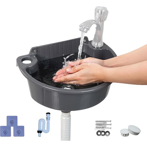 Évier Mural en Plastique, Lavabo de Camping avec Tuyau d'évacuation (1/5)