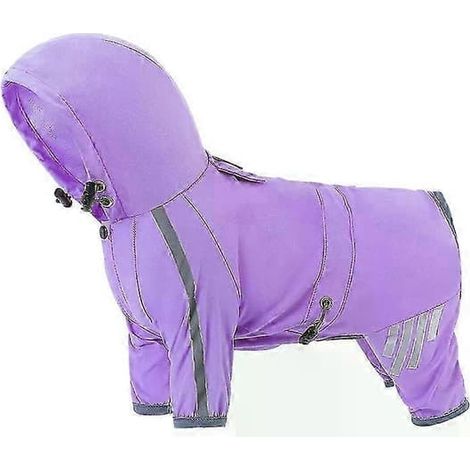 Vêtements imperméables pour animaux de compagnie Manteau de pluie pour chiots pour petits et moyens chiens Sweatshirts Reflechissants Shih Tzu Combinaisons Chihuahua Carlin Manteaux de pluie VIOLET S (1/5)