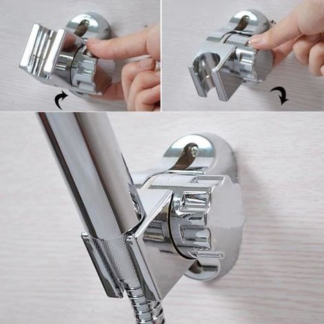 Support Pomme de Douche A Main Réglable - TEMPSA - Inox texturé - Facile à Installer - Aluminium-Ywey