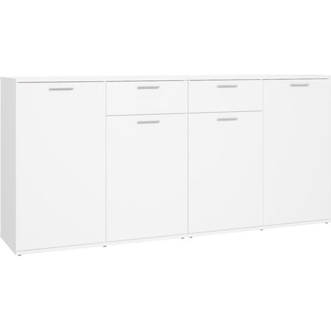 Aparador cómoda cómoda mueble mueble de almacenaje organizador cocina salón salón 160 x 36 x 75 cm madera contrachapada blanco 020030212