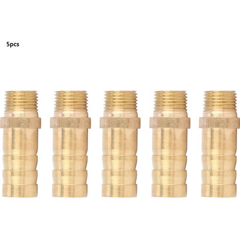 Lot de 5 raccords mâles BSP à embout cannelé de 10 mm en laiton (1/8"). (1/5)