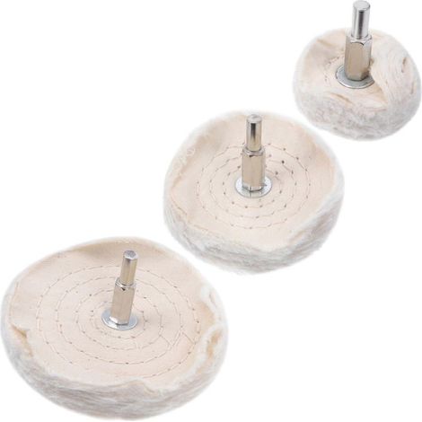 3-teiliges Polierset mit Polierscheibe und Polierscheibe für Bohrmaschinen – 10 x 10 cm – Beige (1/4)