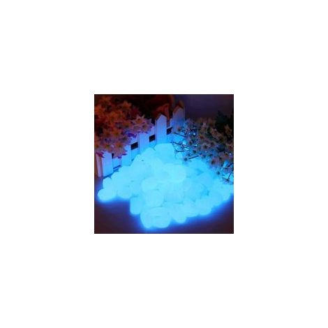 Lot de 200 pierres lumineuses bleues, décoratives pour jardin, allée, aquarium –