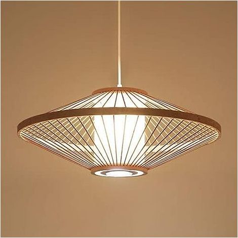Suspension en Rotin et Bambou, Lampe Suspendue avec Abat-jour en Parchemin, Grandes Lanternes pour le Salon,40CM (1/5)