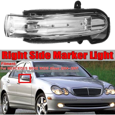 Car Door Wing Mirror Turn Signal LED Light  For Mercedes W203 4D 2004-07 Right Side (1/3)