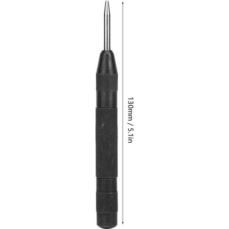 Pointeau à centrer automatique à ressort en acier à grande vitesse haute dureté 5 pouces noir pour perçage bois et métal 1 pièce (1/5)