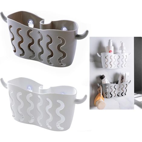 Lntyq Support D'égouttage Robinet Panier Crépine -2 Pièces Suspendu Étagère Vidange Évier Porte, Alimentaires Éponge Brosse Passoire Stockage OrganisateurÉtagère Salle Bain Panier Rangement Cuisine