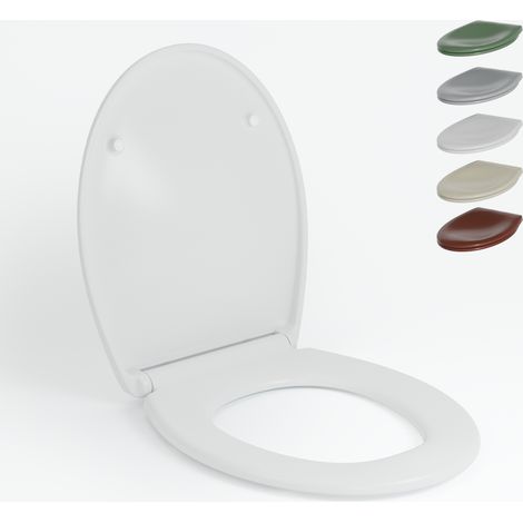 AquaWise Abattant Wc avec Frein de Chute Cuvette Toilette avec charnières en inox Lunette de Toilette en Forme O Duroplast Démontage Rapide Blanc