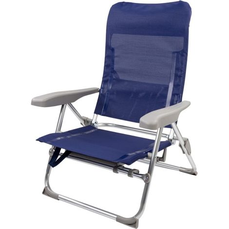 Aktive chaise de plage pliable bleu marine confortable