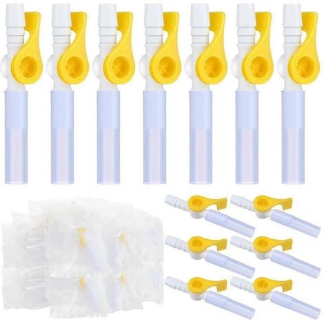 Lot de 15 valves de cathéter emballées individuellement pour le drainage urinaire, avec bords lisses. (1/5)