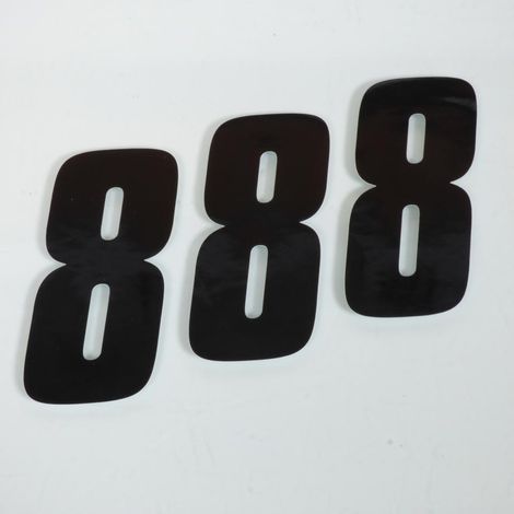 Los von 3 Aufkleber Aufkleber Rennnummer acht 8 schwarz blackbird