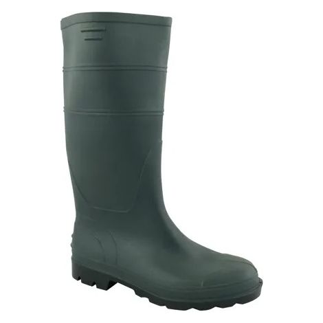Bottes en toile enduite PVC vert, sans sécurité, taille 44.