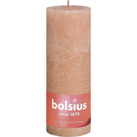 Stumpenkerze Rustiko Shine 19x7cm nebliges rosa