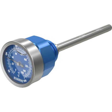 Varilla medidora de nivel de aceite, indicador de temperatura, construcción de aluminio duradero, azul (1/2)