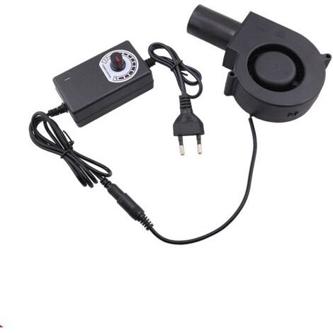Ventilateur Turbine ,Ventilateur Radial Réglable avec Variateur de Vitesse et Sortie d'air, pour Cheminées, Pique Niques, Camping, Barbecues, Climatisation et Ventilation (1/5)