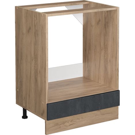 Ofenschrank R-Line, Schwarz Beton, 60 cm ohne Arbeitsplatte, Vicco