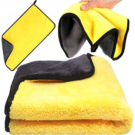 Alogy Car Detailing - Asciugamano per auto double-face 30x60 cm in microfibra di velluto per lavaggio e asciugatura auto (1/5)