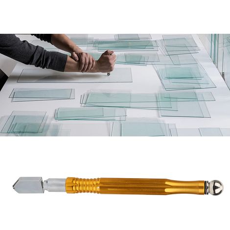 Coupe-verre huilable avec poignée antidérapante en alliage métallique, lame de coupe pour le traitement du verre, format A2 (1/5)