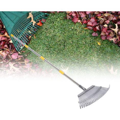 Râteau de Jardin Régulable avec Sac à Feuilles Multifonction Démontable pour Ramassage des Déchets Végétaux-KZQ (1/5)