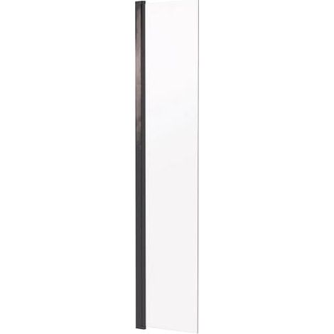Elmer – Déflecteur pivotant 180° 40x200 cm – Verre trempé 8 mm – Traitement anticalcaire – Profilé noir – Installation réversible (1/3)