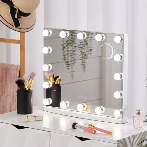 Rectangle Hollywood LED Lighted Cosmetic Mirror (1/5)