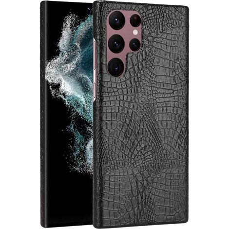 Elegante e classica custodia per telefono per Samsung Galaxy S22 Ultra, antigraffio e durevole, con classica texture in pelle di coccodrillo. (1/2)