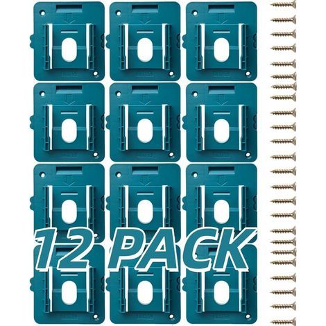 Set di 12 portabatterie compatibili con Makita 18V per BL1860, BL1850, BL1840, BL1830 (con 24 viti, batteria non inclusa) (1/5)