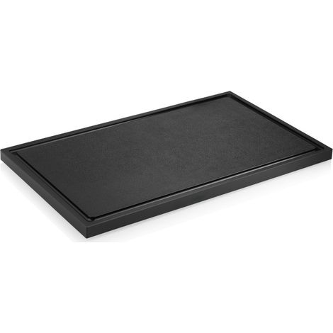 Planche à découper avec rigole à jus 50 x 30 x 2 cm noir polypropylène NOCTURN - Was Germany