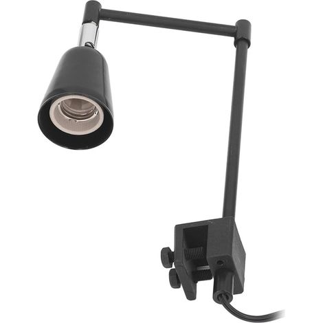 Support pour lampe chauffante pour reptiles, réglable et pivotant à plusieurs angles, avec interrupteur, pour aquariums en verre, prise UE 220 V. (1/5)