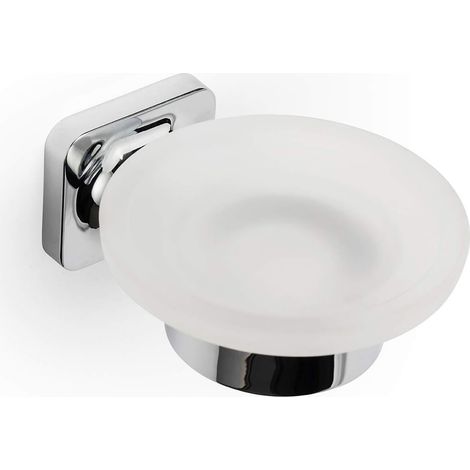 Croydex Flexi-Fix Soap Dish Frosted Glass & Holder, Chrome - Shoreditch (1/5)