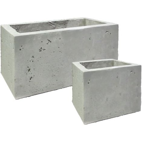 Fioriera in granulato di pietra Grigio 75x25xH33cm Art Garden (1/9)