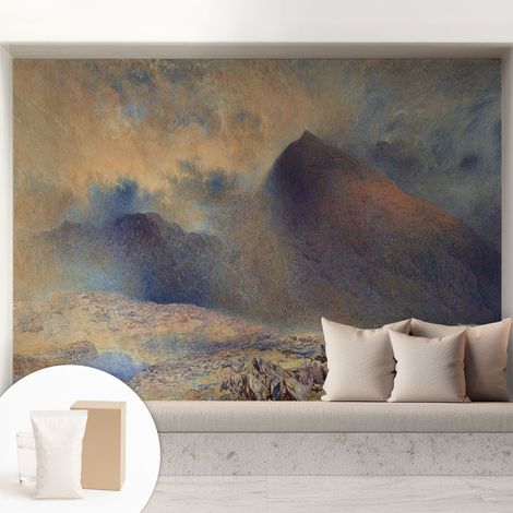 Papier peint intissé décoratif avec colle pour salon chambre et bureau Installation rapide Paysage montagneux 208x146 cm (1/5)
