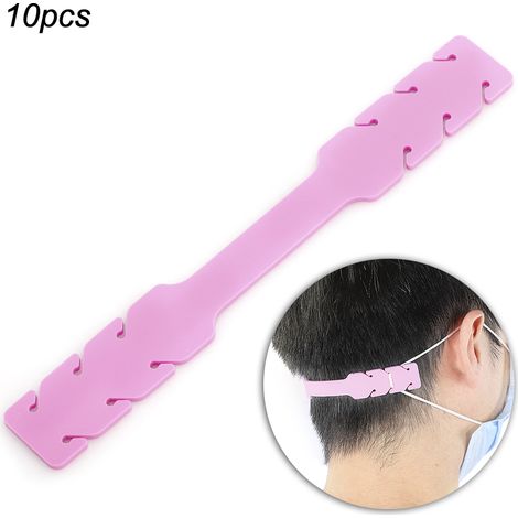 Packung mit 10 pinkfarbenen Silikon-Ohrschützern, in 3 Abschnitten verstellbar. (1/5)