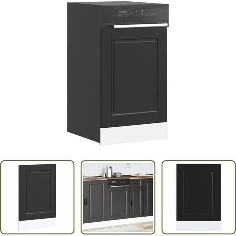 vidaXL Spülmaschinenblende -  Geschirrspülerblende Porto Schwarz 45x1,5x67 cm Holzwerkstoff (1/5)