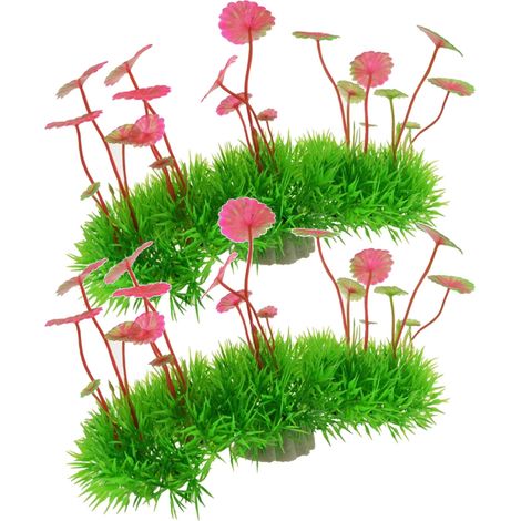 2 plantes artificielles pour aquarium, plastique, 18 cm, décor aquatique (1/5)
