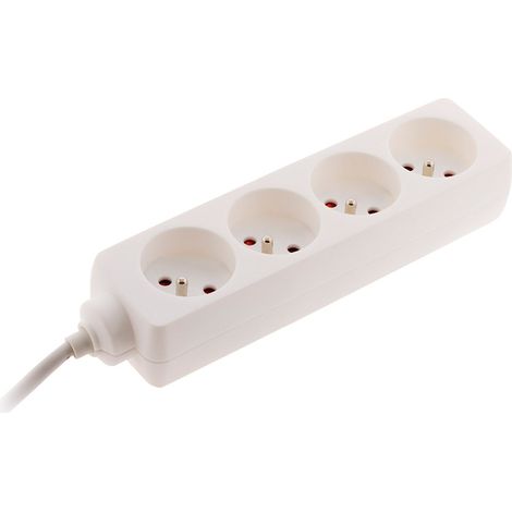 Bloc multiprise 4 prises 2P+T 16A blanc - Zenitech